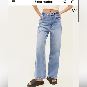 Reformation Wilder High Rise Wide Leg Cropped Jeans